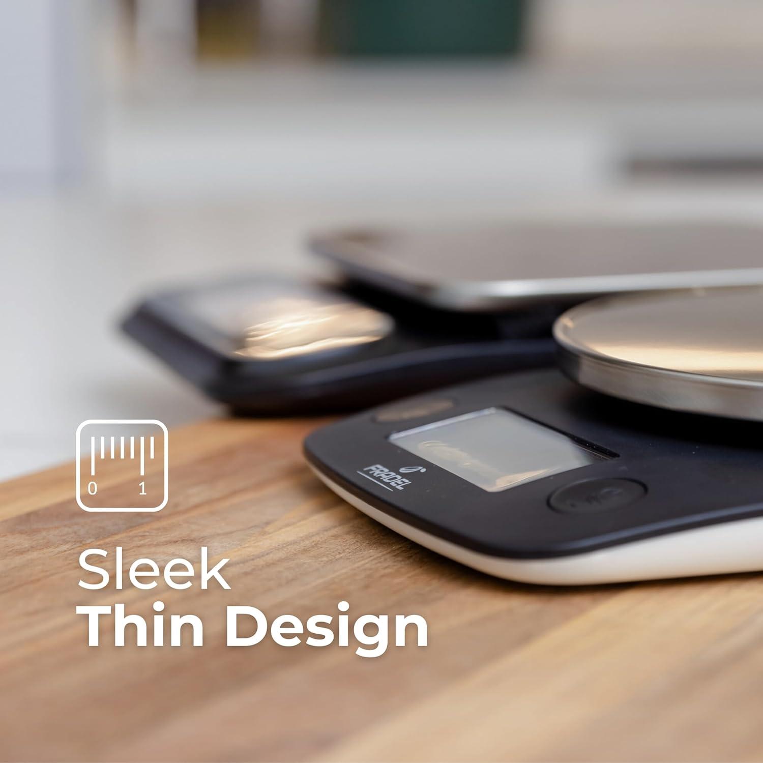 Fradel 0.1g Digital Kitchen Food Scale in Grams & Ounces - 11lb, for Cooking, Baking, Weight Loss - Square