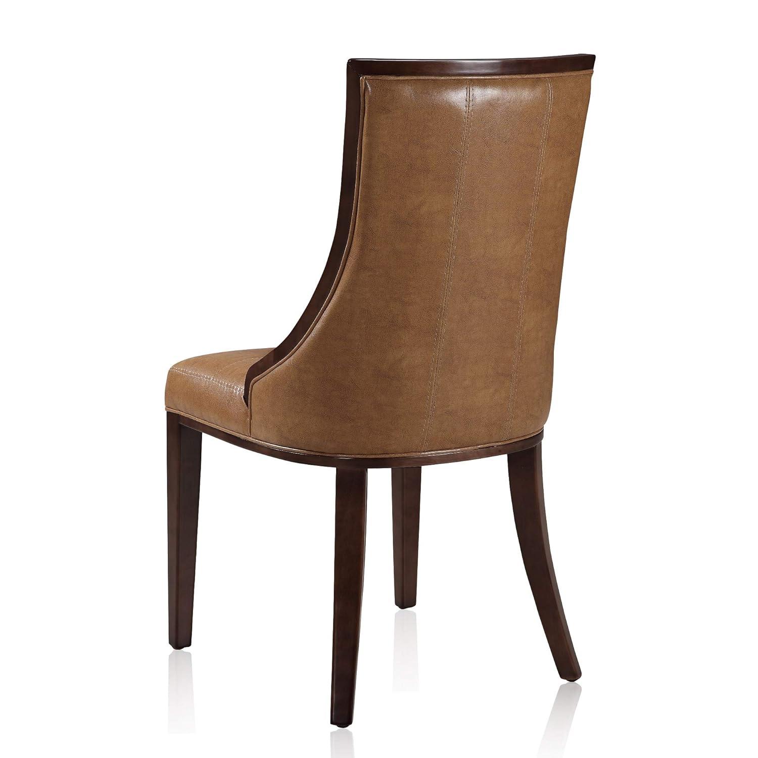 Manhattan Comfort Fifth Avenue 19.75'' H Faux Leather Upholstered Beech Side Chair