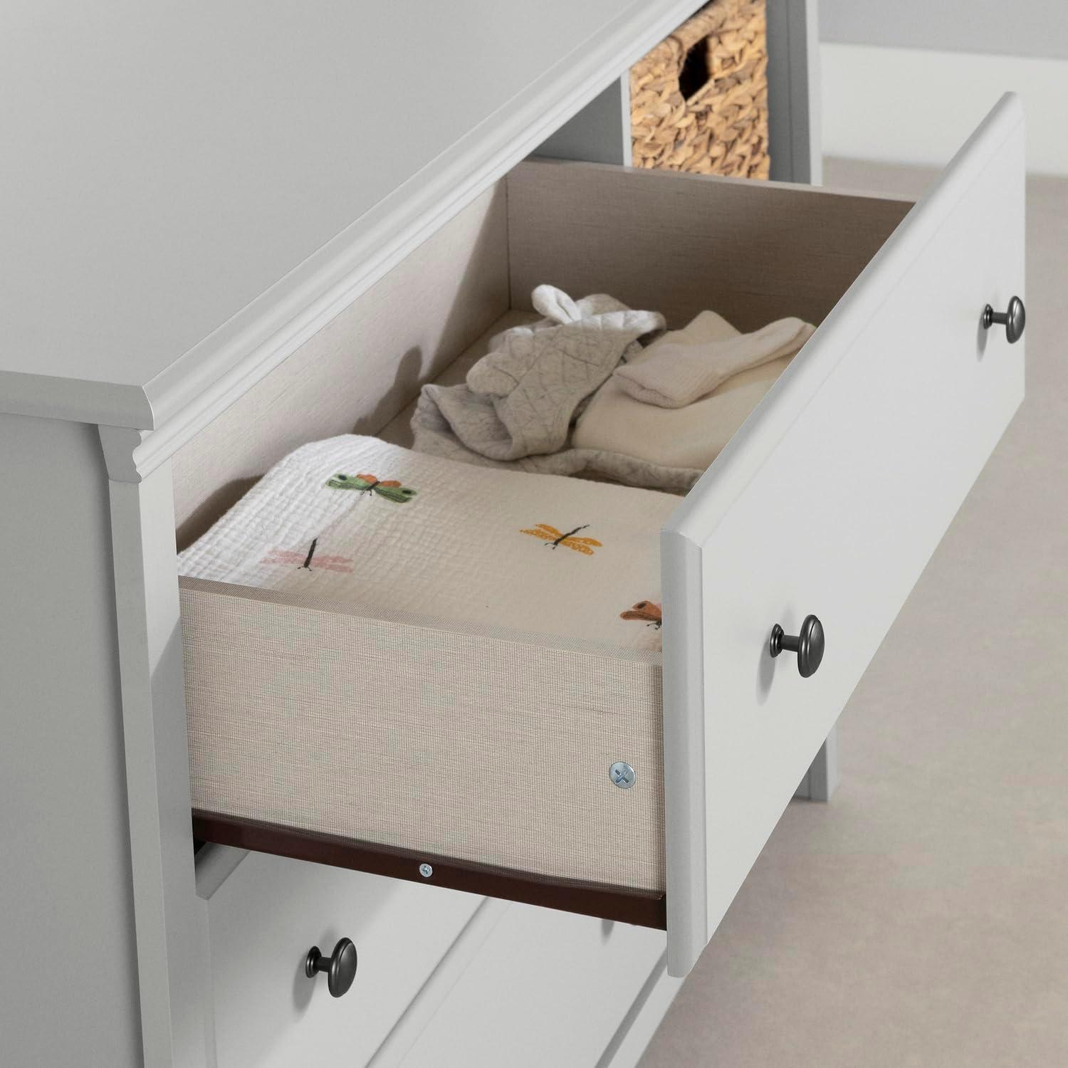 South Shore Cotton Candy 3-Drawer Kids' Dresser with Baskets Soft Gray