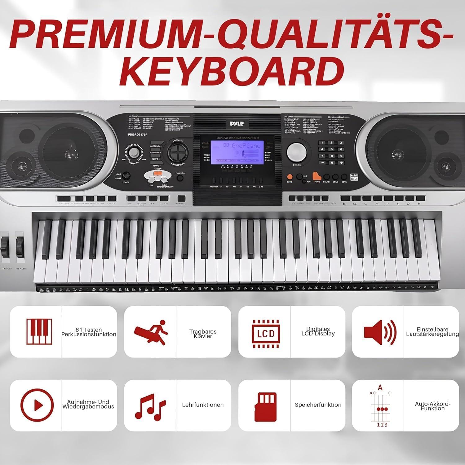 Karaoke Keyboard for Singing with 61 Keys, Waterproof Case, Stand, Pedal, and Headset