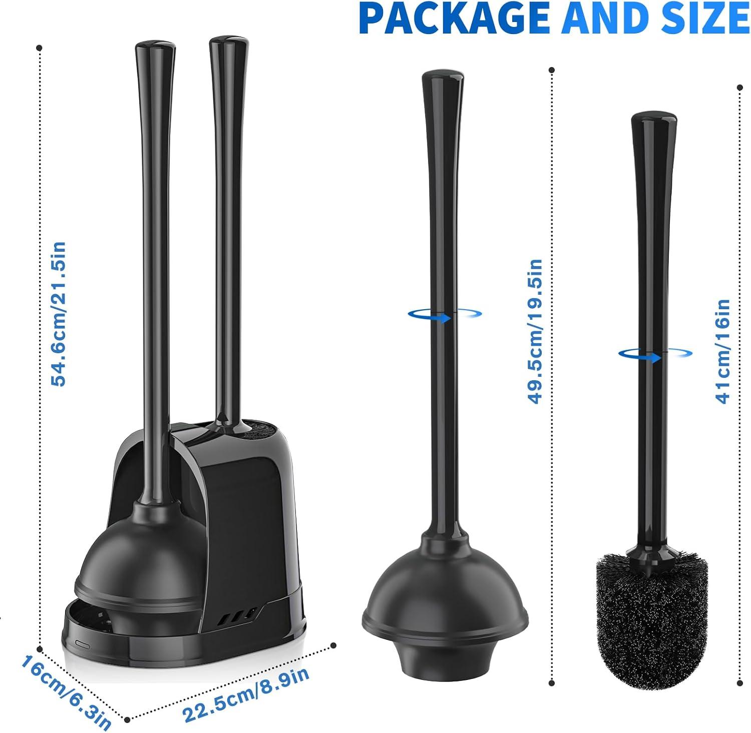 Tyuong Toilet Brush And Plunger Set 2 In 1 Plunger And Brush Set Toilet Brush Toilet Plunger And Brush Set Black Toilet Brush And Plunger Set Bathroom Plunger Household