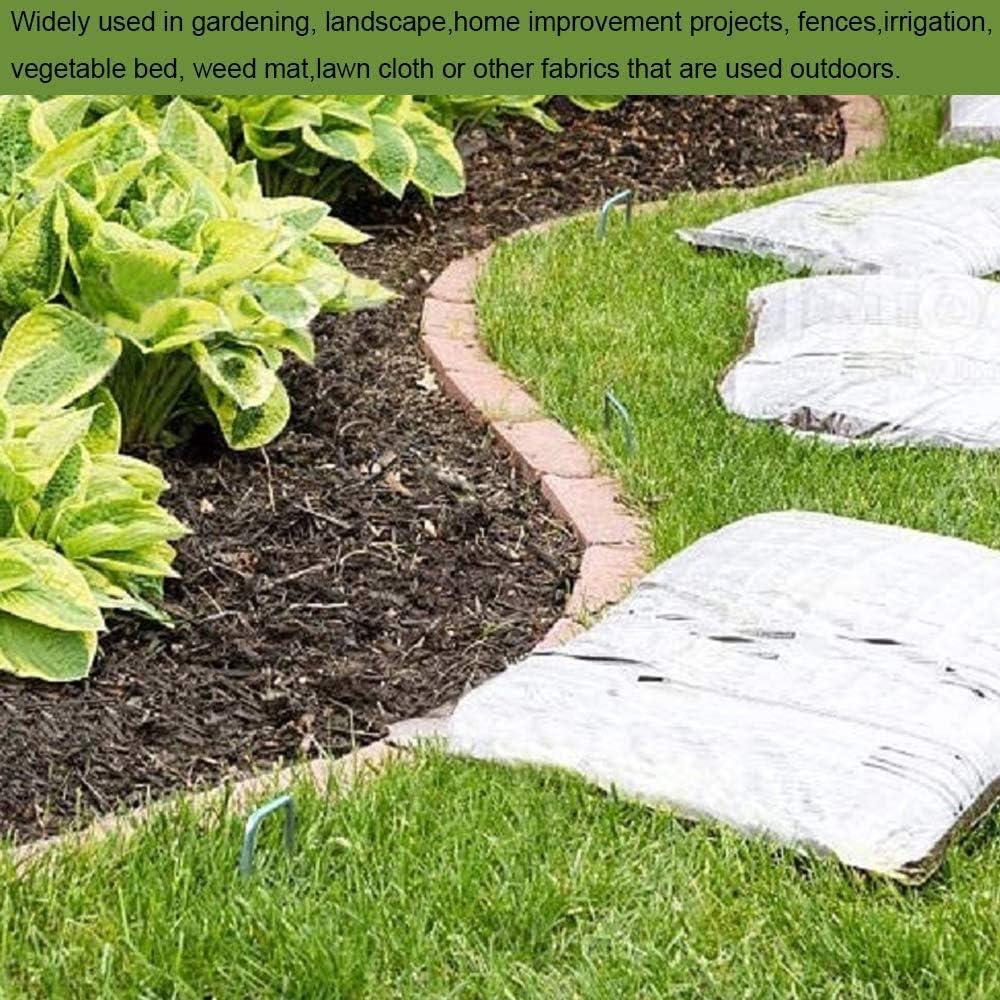 AAGUT 20PCS 12 Inch Galvanized Fence Stakes 8 Gauge Steel Sod Staples for Anchoring Tents Landscape Fabric Extra Heavy Duty