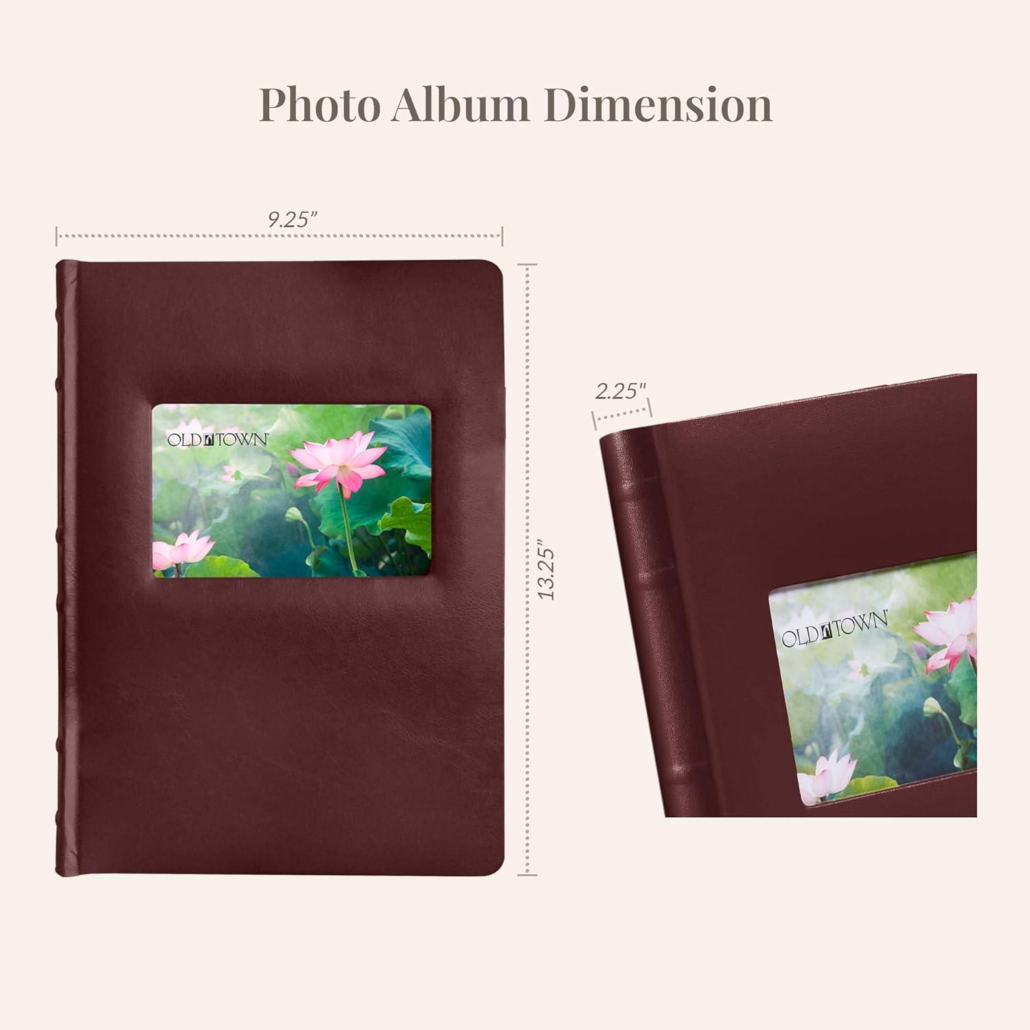 Old Town 2-Pack Bonded Leather Photo Albums, Multi Size Photo Album 5x7 & 4x6 Slots, Acid-Free Photo Album 4x6 300 Photos or 100 5x7 Photos, 50 Double-sided Welded Pages, Burgundy
