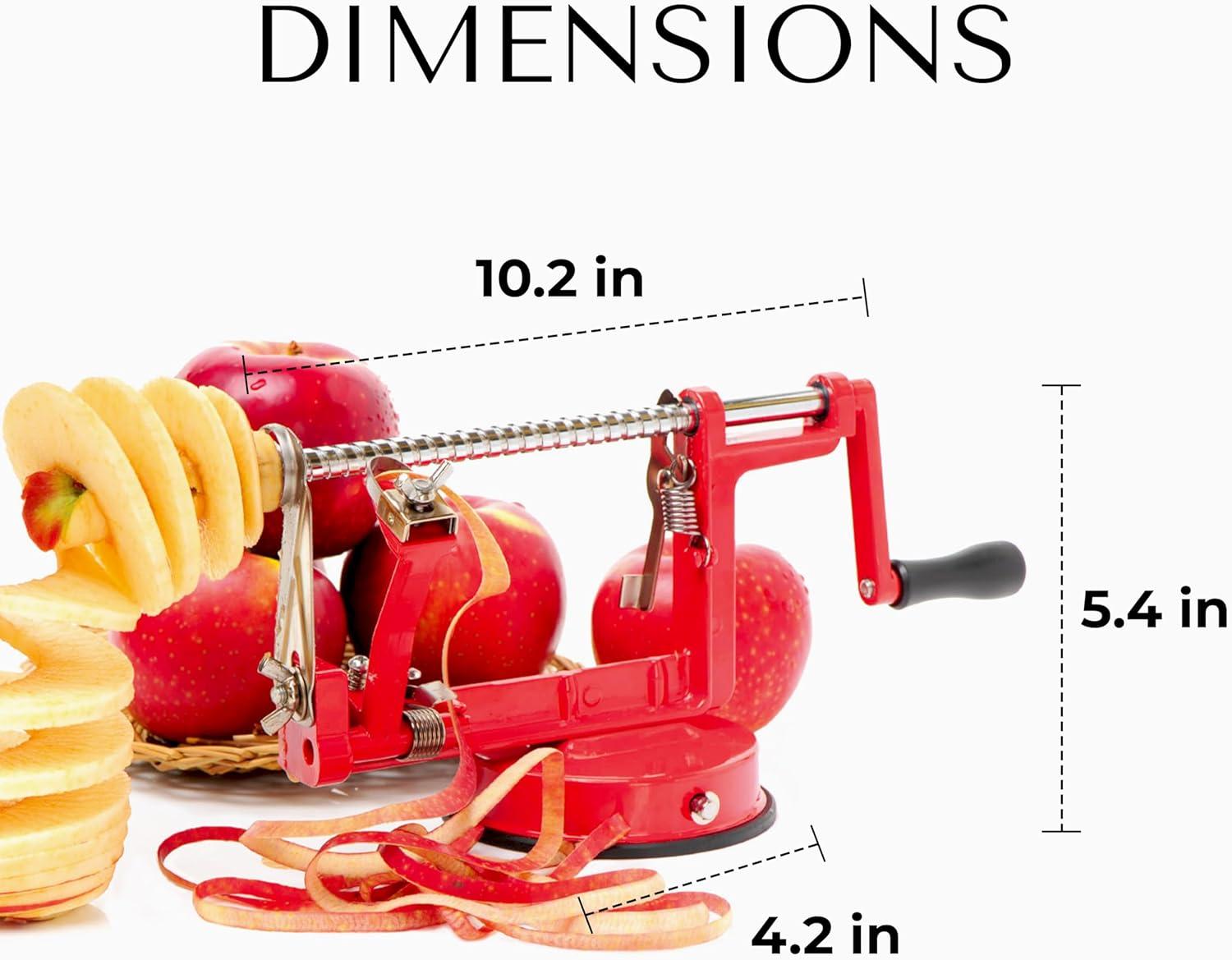 Red Stainless Steel Manual Apple Peeler and Corer