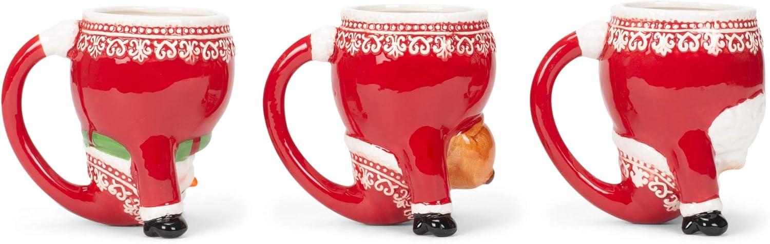 Christmas Ceramic Up Side Down Holiday Mug Set of 3