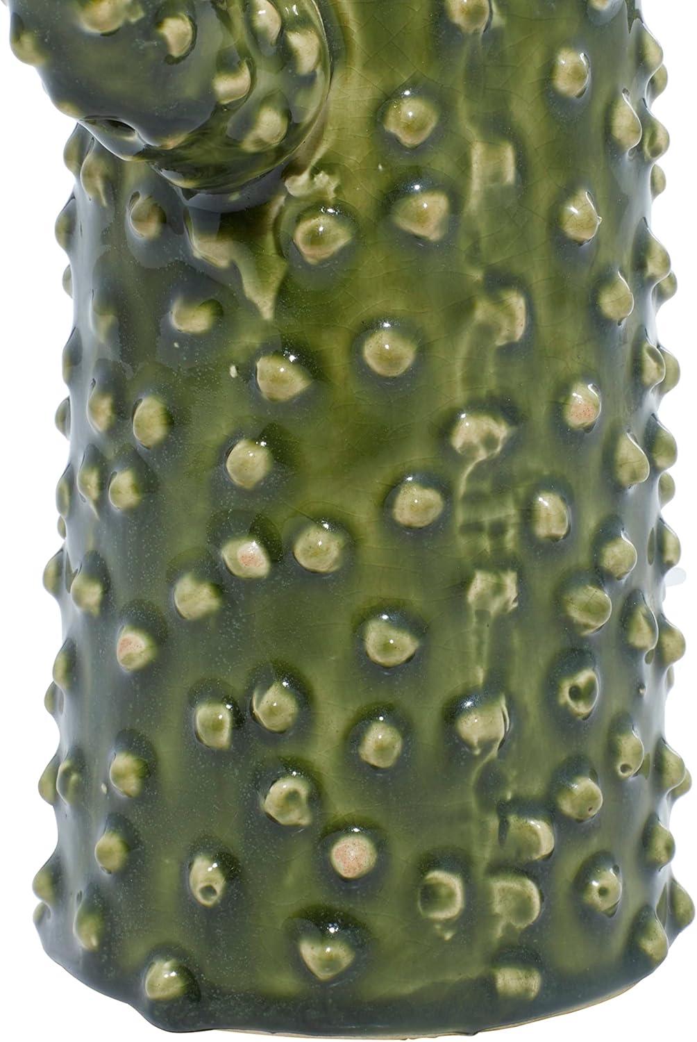 DecMode 13" Cactus Green Ceramic Vase