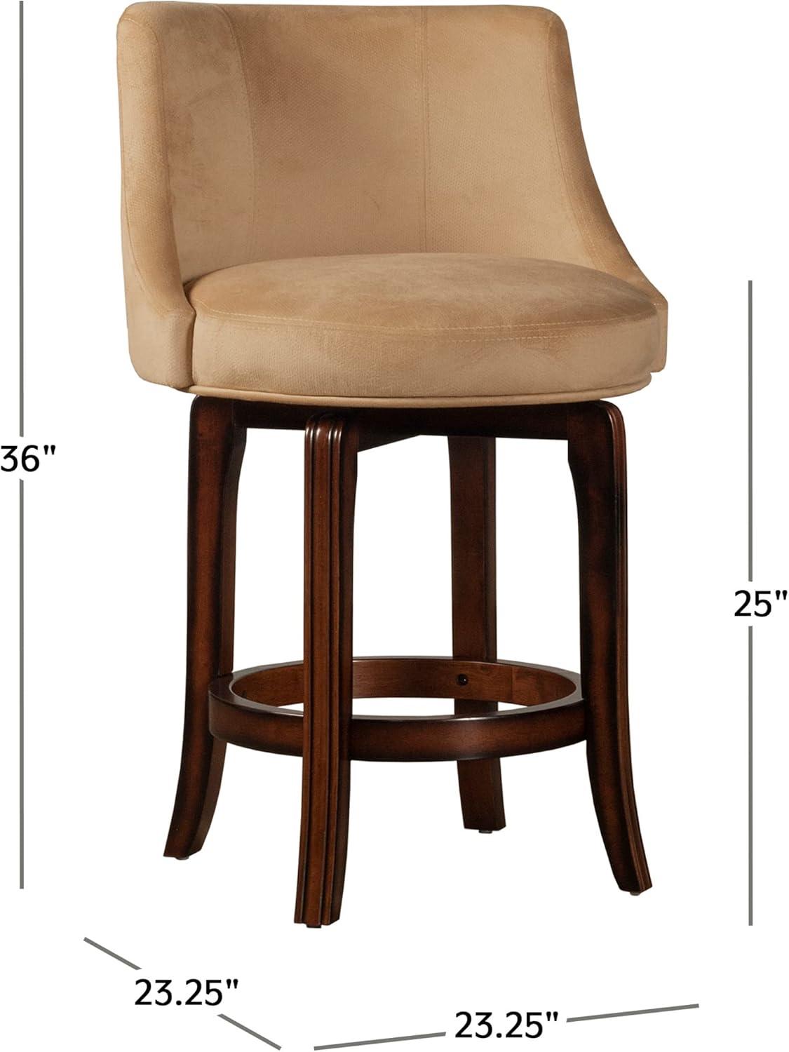 Napa Valley Wood Counter Height Swivel Stool Dark Brown Cherry/ Khaki - Hillsdale Furniture