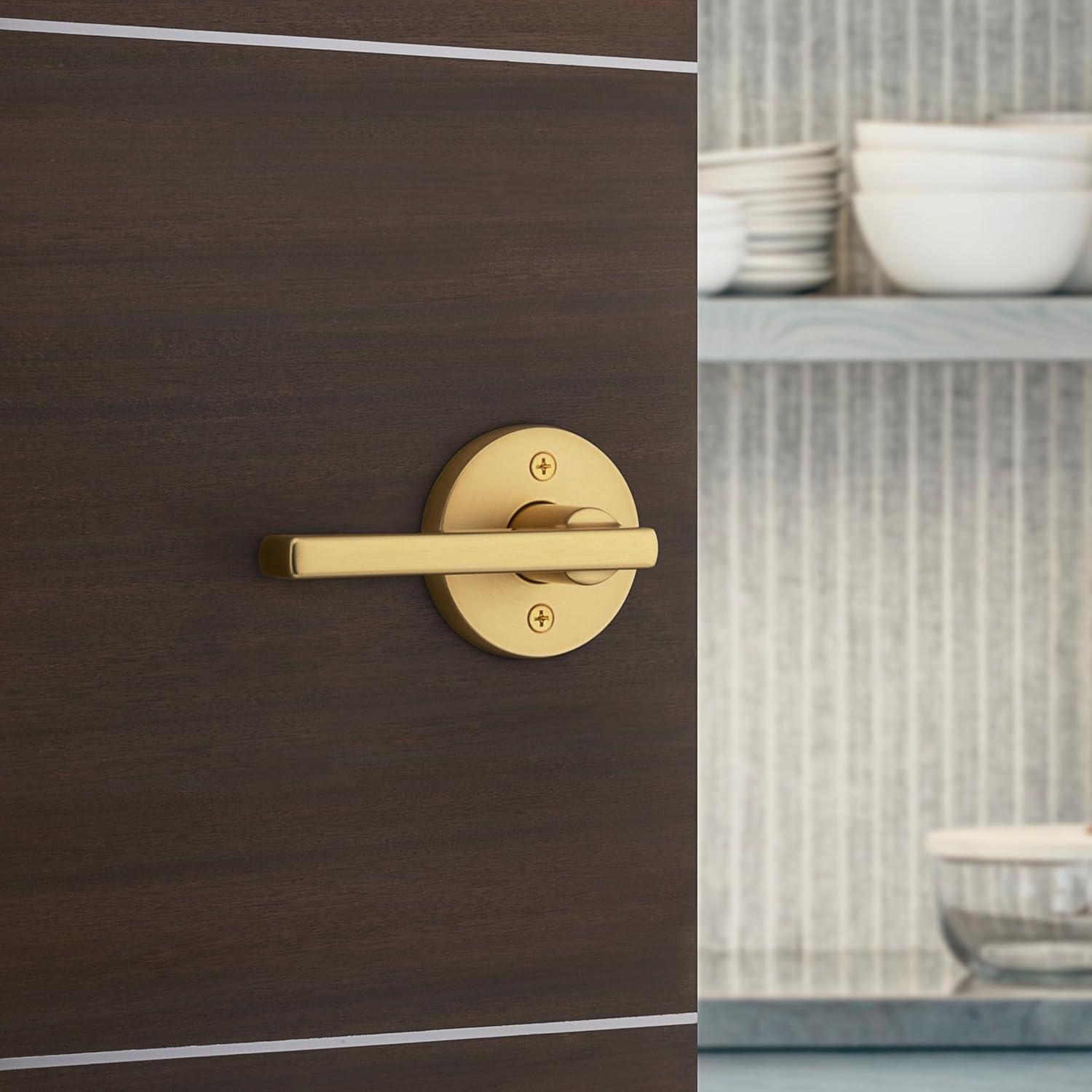 Satin Brass Contemporary Dummy Door Lever