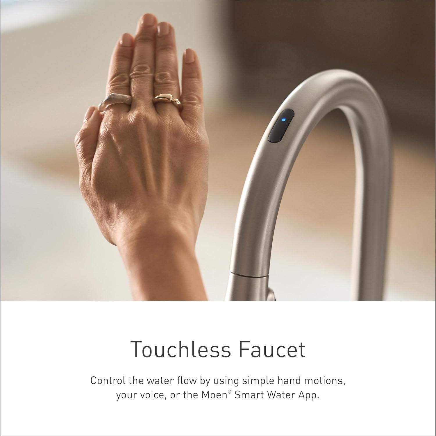 Moen STo Smart Touchless Single Handle Kitchen Faucet with Wave and Accessories S72308EVSRS