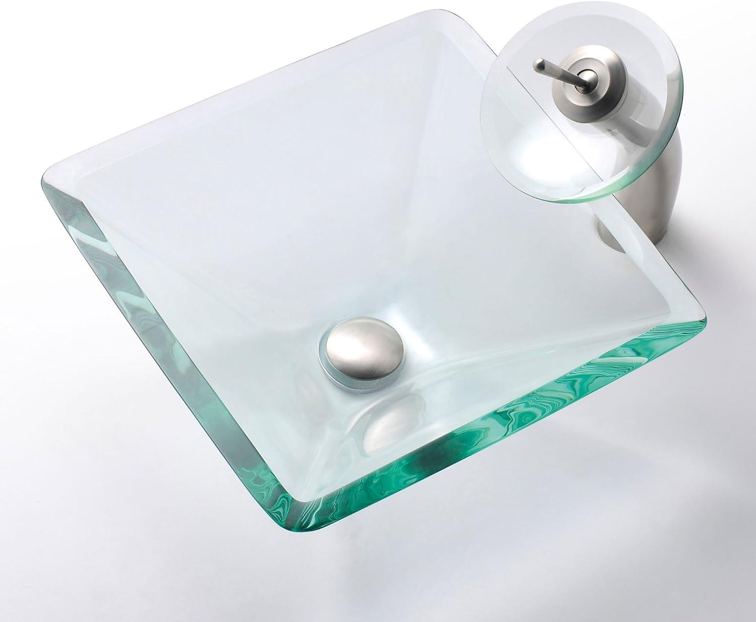 Square Glass Vessel Bathroom Sink