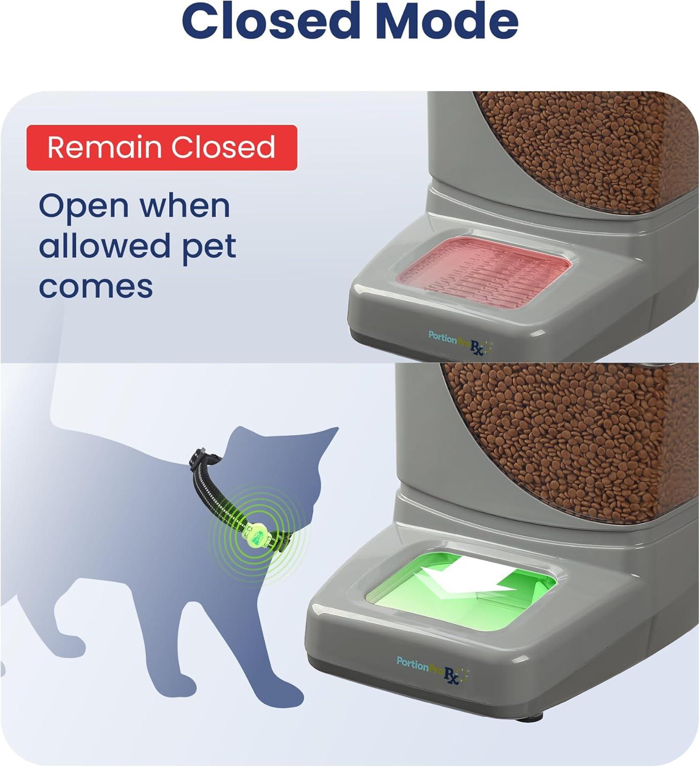 PortionPro Rx Automatic Pet Feeder with Active RFID Technology - Prevents Food Stealing, Perfect for Prescription Diets, Schedules Meals for Multiple Pets (Cats & Dogs)