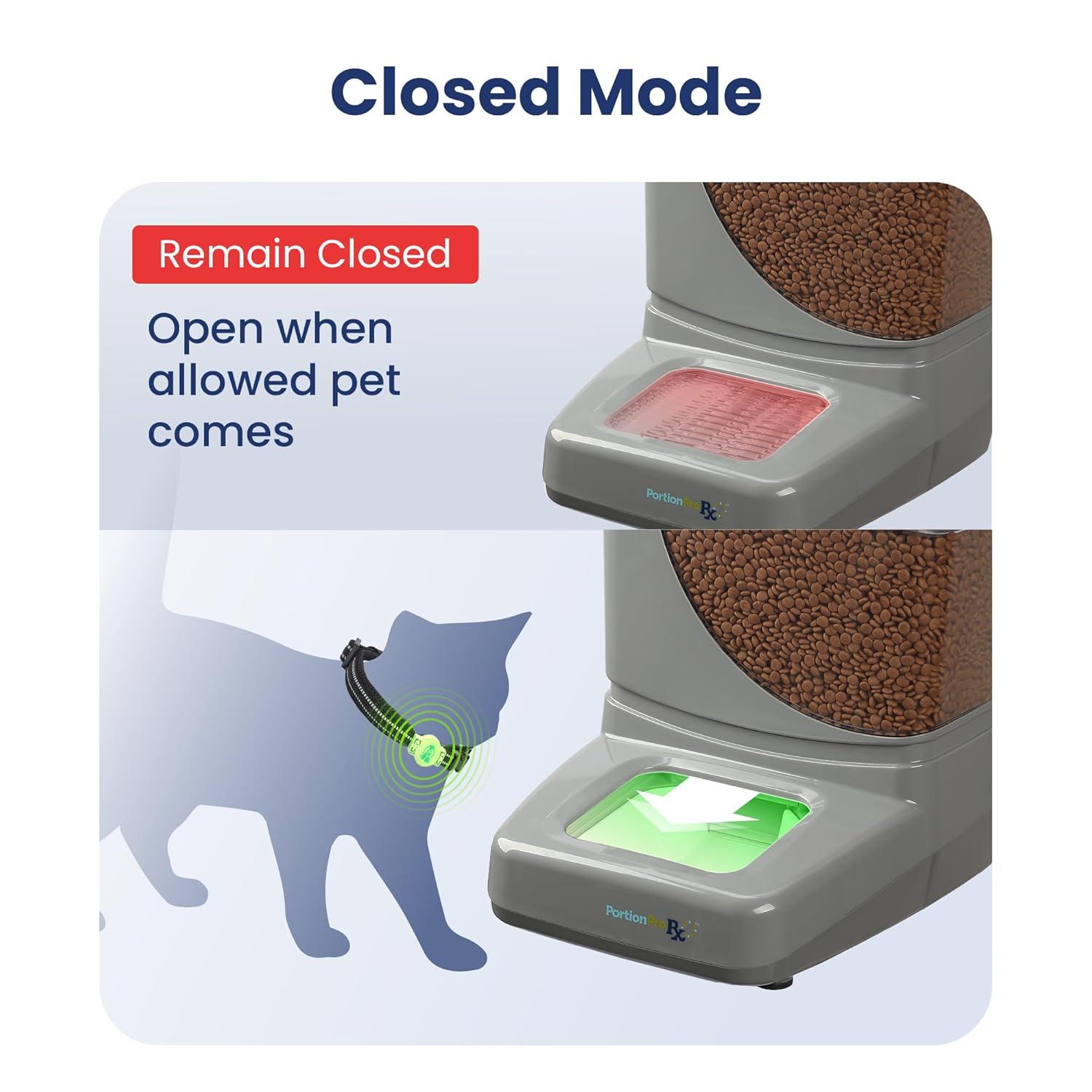 PortionPro Rx Automatic Pet Feeder with Active RFID Technology - Prevents Food Stealing, Perfect for Prescription Diets, Schedules Meals for Multiple Pets (Cats & Dogs)