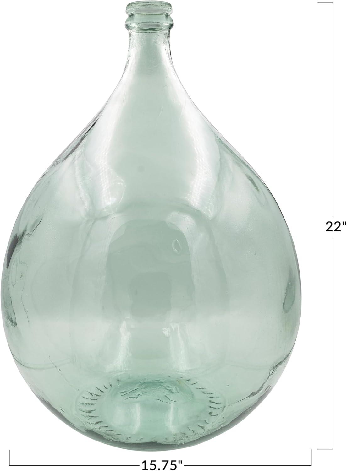 Clear Teardrop Reclaimed Glass Bottle, 22" Tall