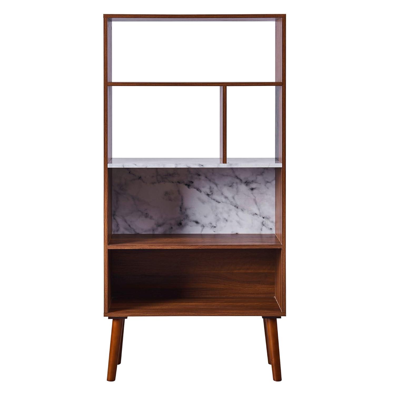 Mercer41 Carbone Marble-Look 5-Tier Display Bookcase Shelf