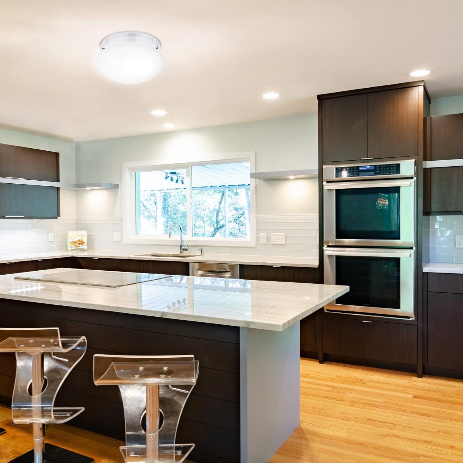 Webster 1-Light White Flush Mount with LED Bulb