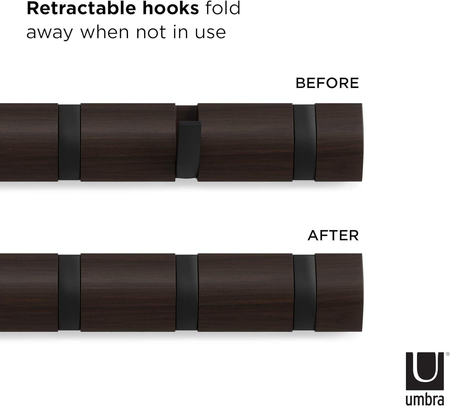 Umbra Flip Solid Wood Wall 8 - Hook Wall Mounted Coat Rack