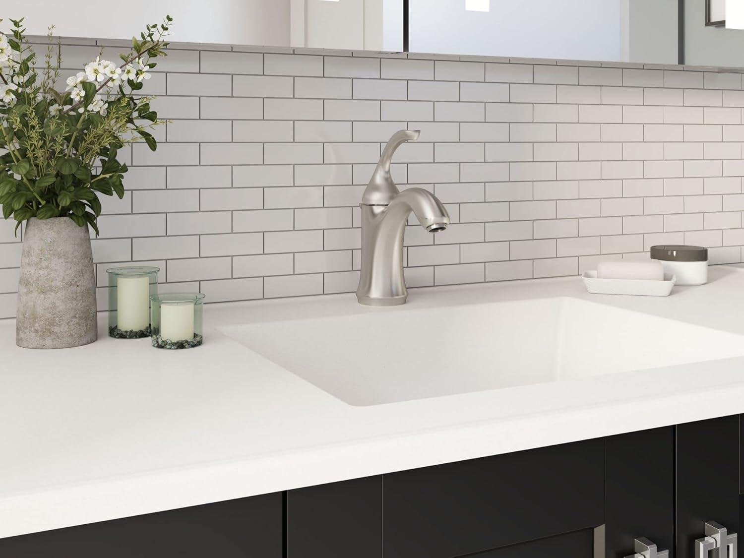 Forté Single-Handle Bathroom Sink Faucet with Drain Assembly and Escutcheon Plate, 1.2 GPM