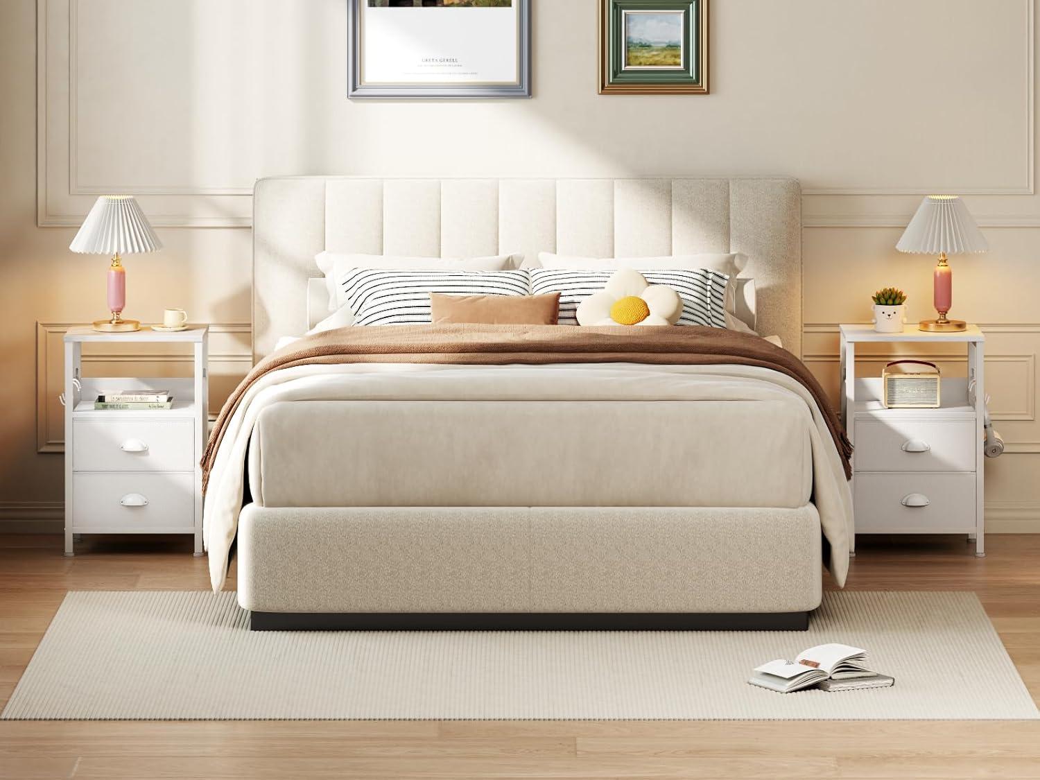 Furologee Nightstands Set of 2, White