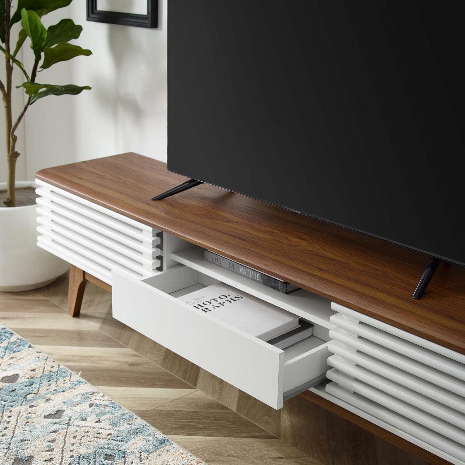 Render 70" TV Stand Walnut White