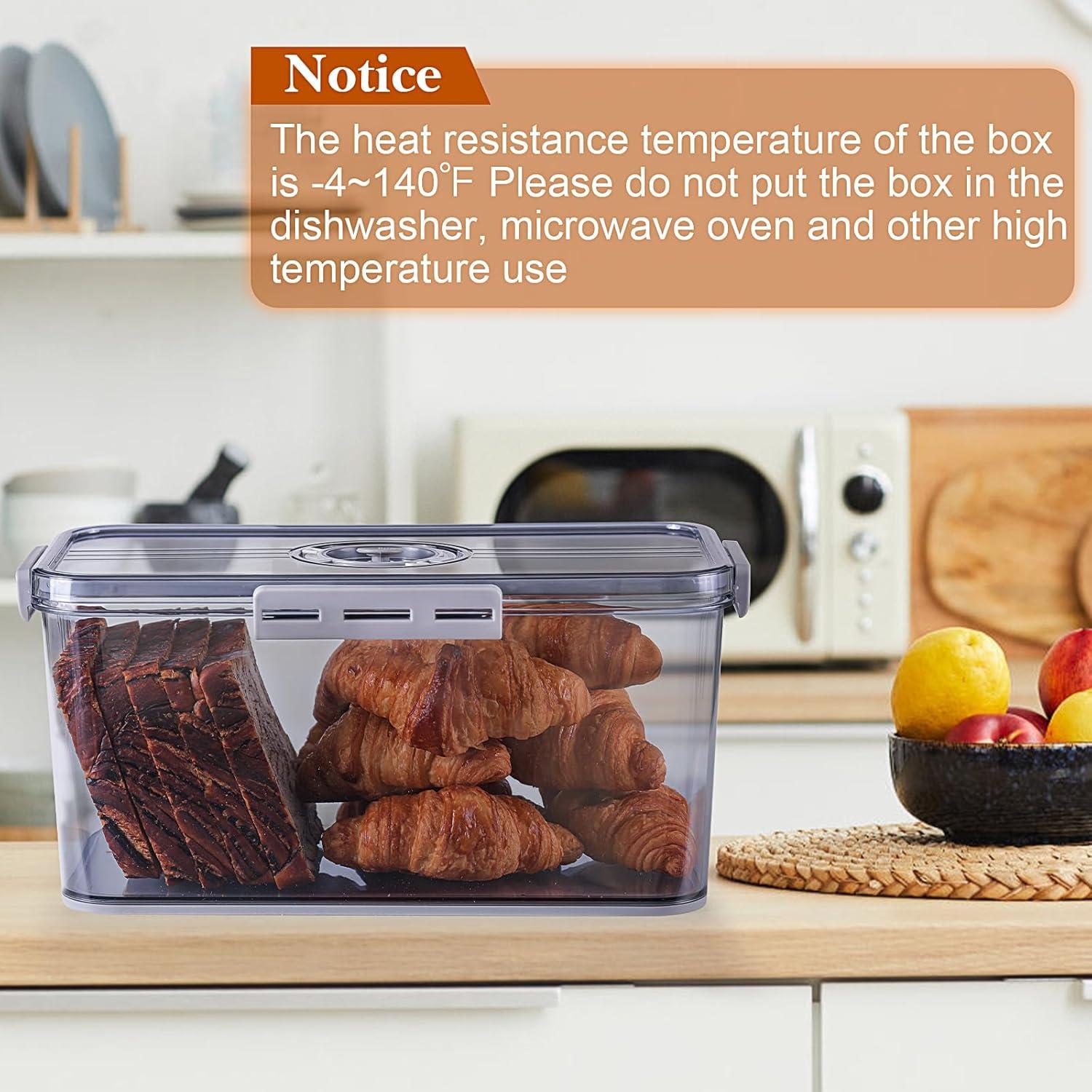 Rebrilliant Bread Box Bread Boxes for Kitchen Counter Airtight, Time Recording Bread Storage