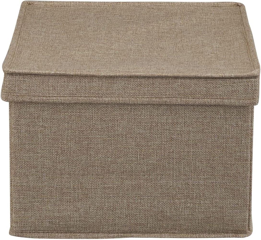 Latte Linen Large Stackable Storage Box with Lid Set