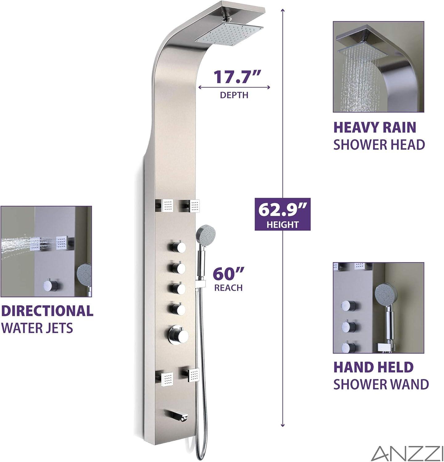 Echo 63'' Shower Panel with Adjustable Shower Head