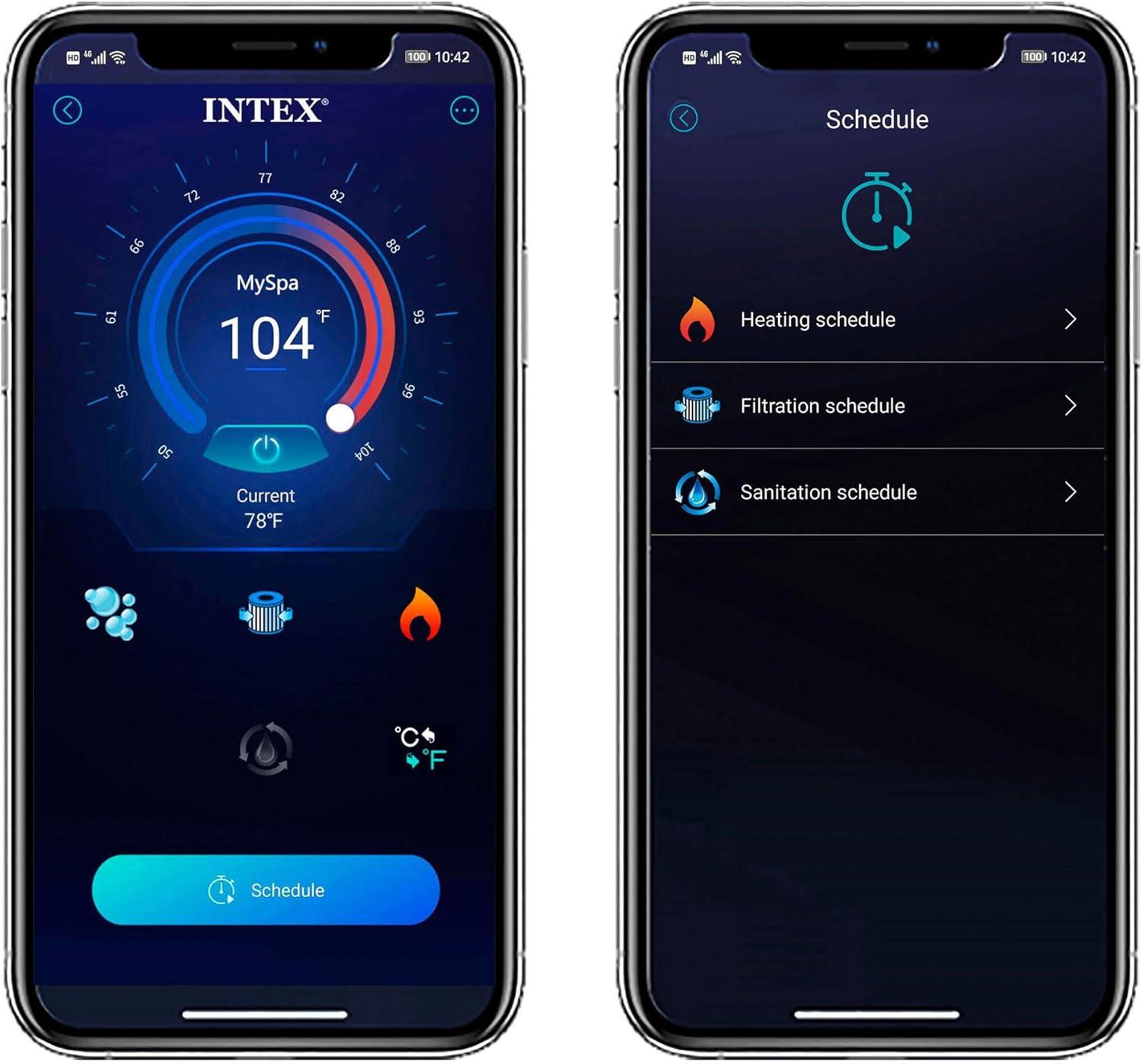 Intex Intex 120 Volt 6 Person - Person 140 - Jet Vinyl Square Inflatable Hot Tub in Gray