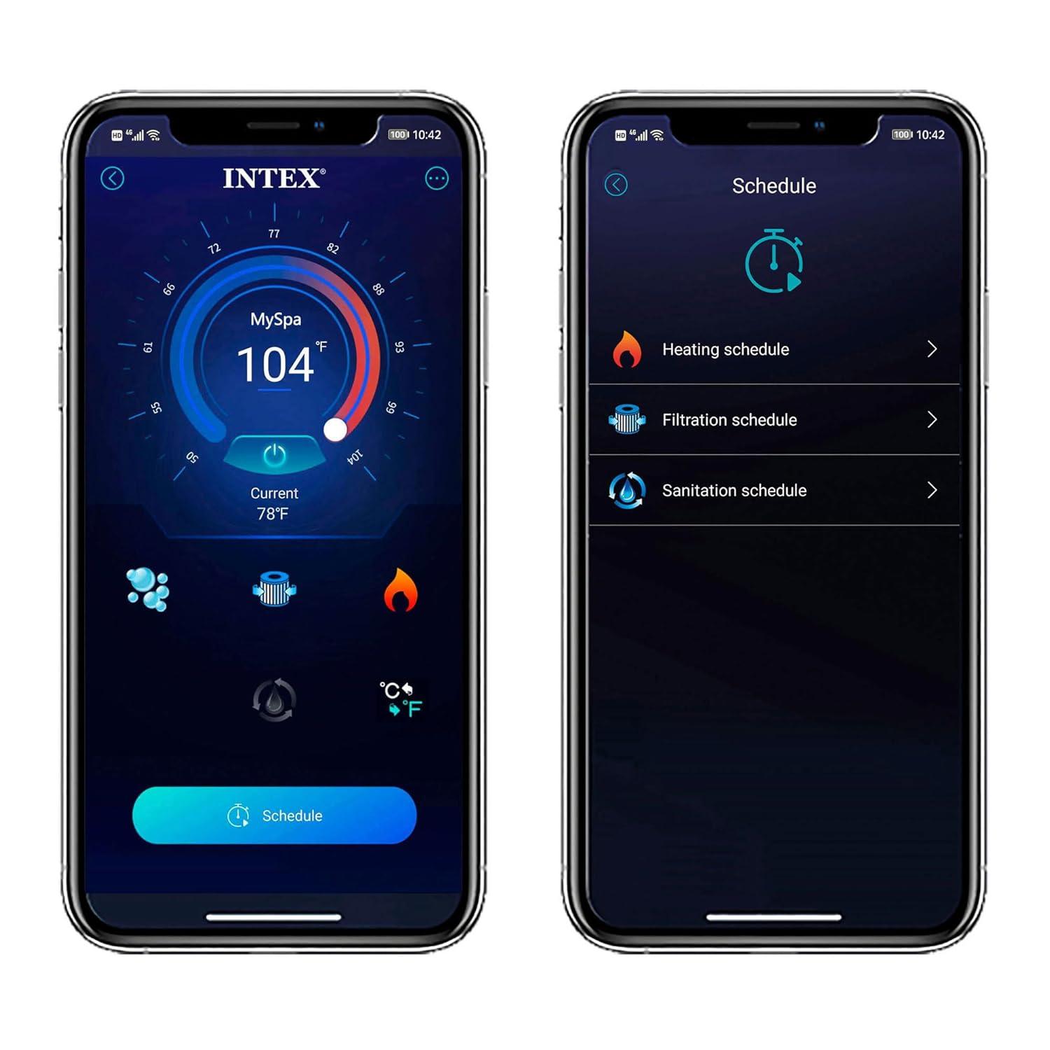 Intex Intex 120 Volt 6 Person - Person 140 - Jet Vinyl Square Inflatable Hot Tub in Gray