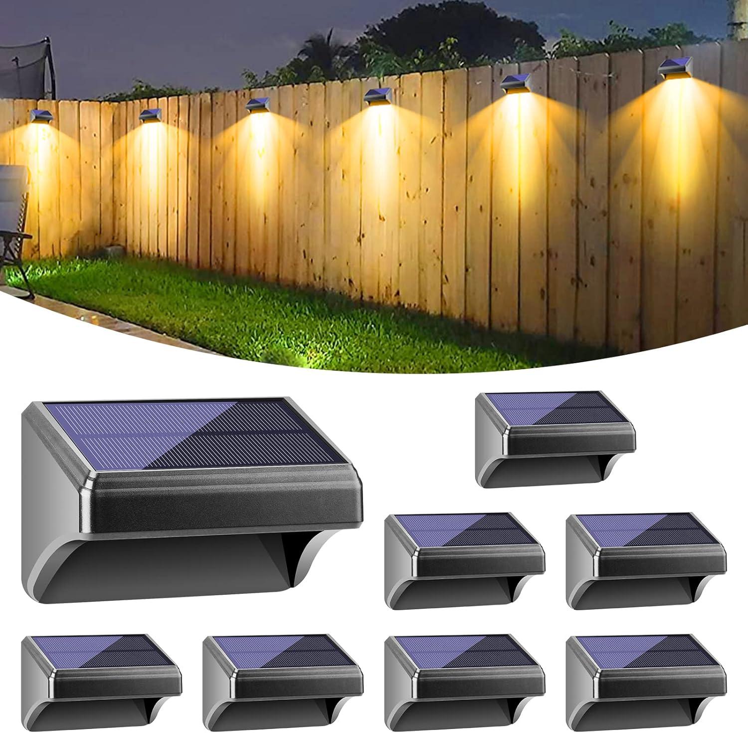 Solar Fence Lights, Halloween Lights Fence Solar Lights Outdoor Waterproof (8 Packs)