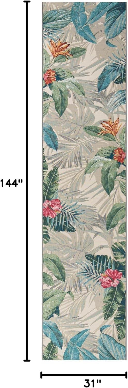 Unique Loom 2' 7 x 12' 0 Runner Multi Outdoor Botanical Kula Area Rug