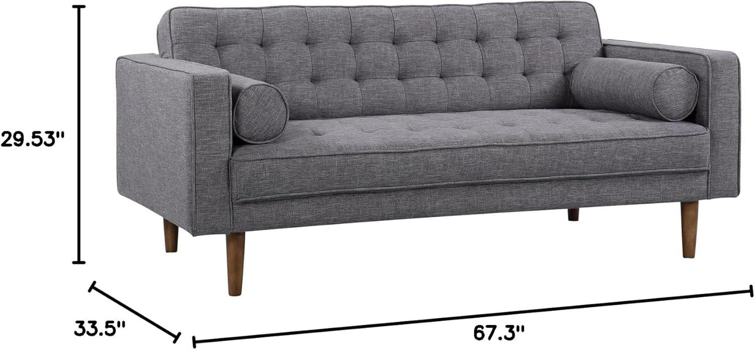 Element Loveseat in Dark Gray Linen and Walnut Legs