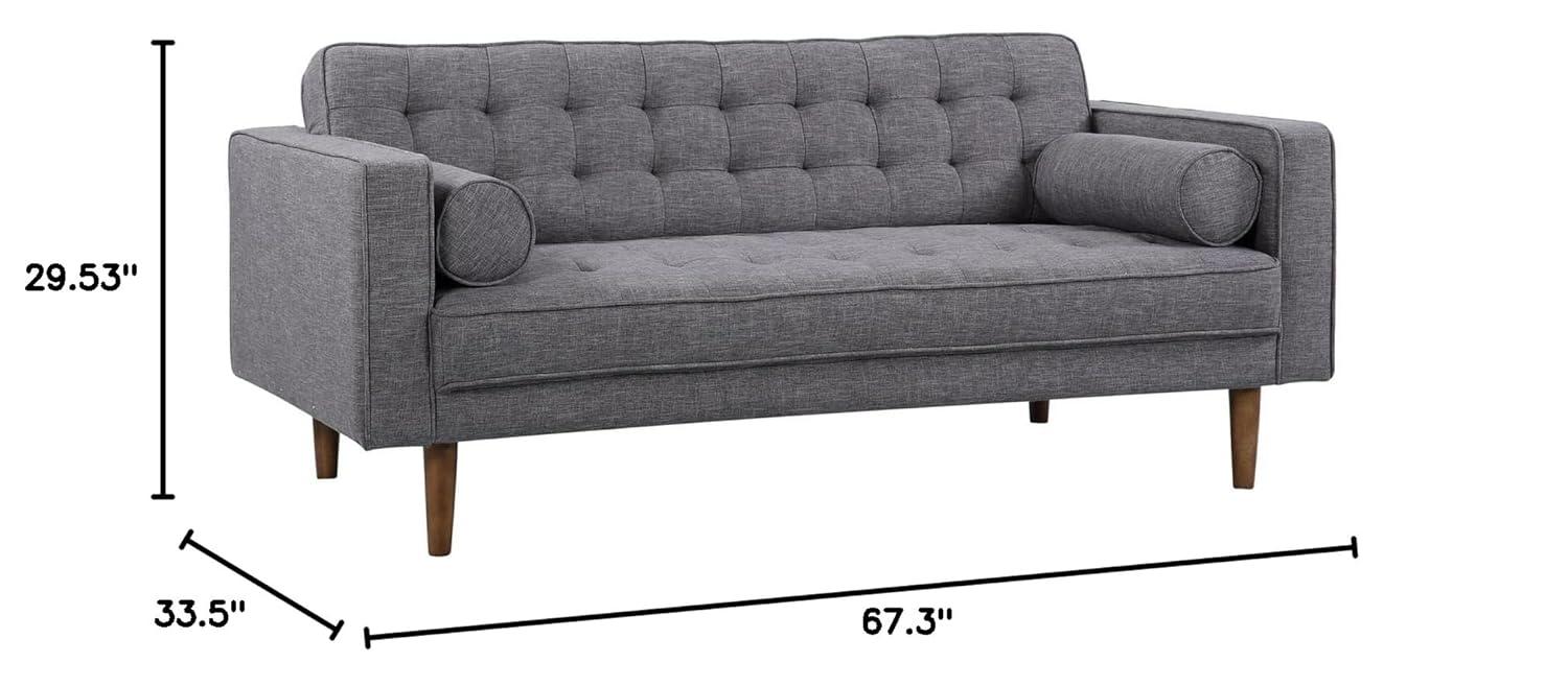 Element Loveseat in Dark Gray Linen and Walnut Legs