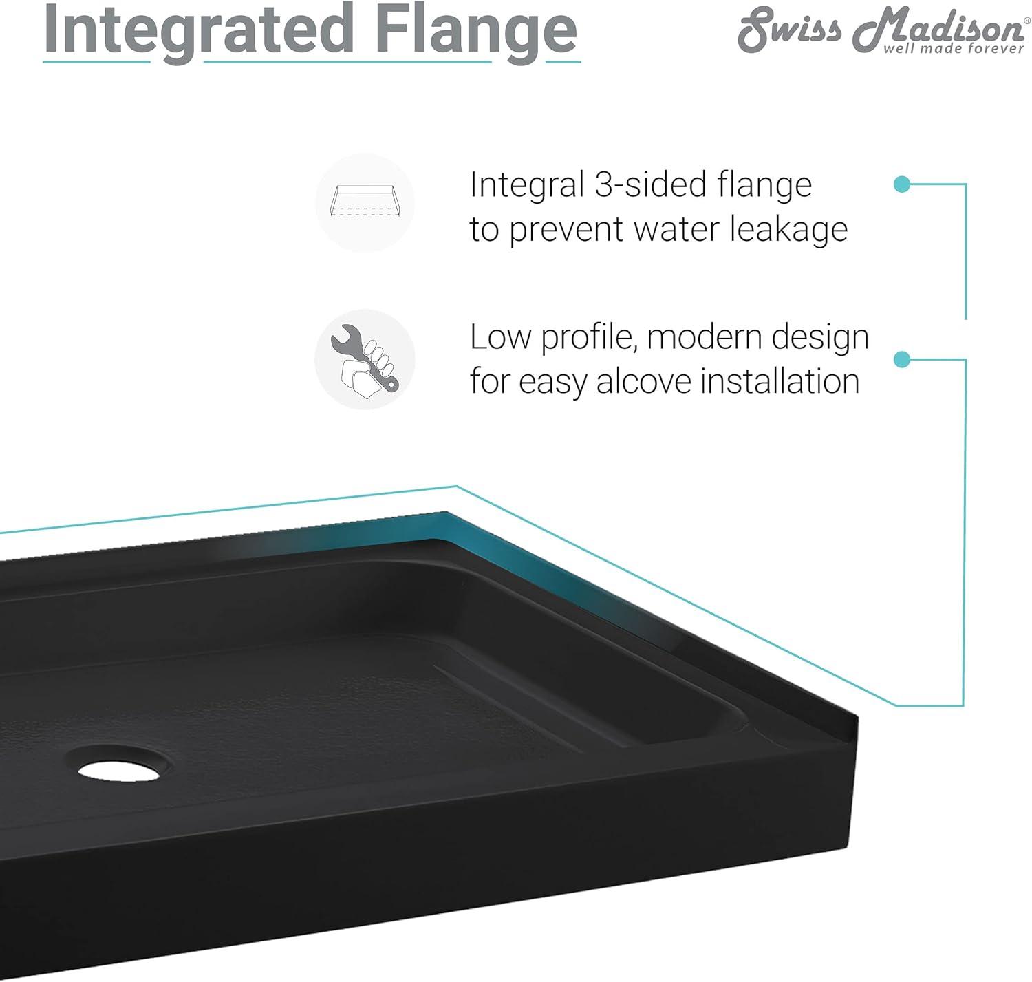 Voltaire 48" x 32" Single-Threshold, Center Drain, Shower Base