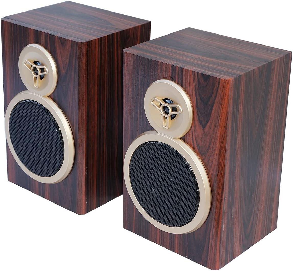 Mahogany Bluetooth Record Player Turntable with Stereo Speakers