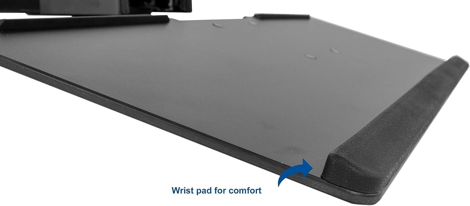 Black Adjustable Under Desk Keyboard Tray with Gel Padding