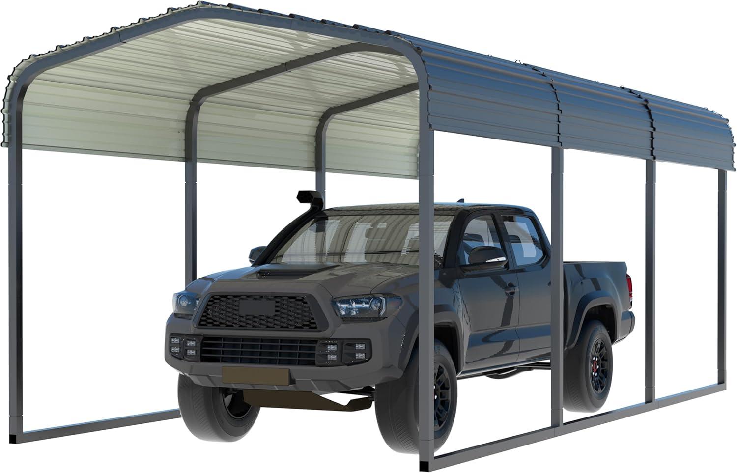 Tolead Heavy Duty Galvanized 10' x 15' Grey Carport