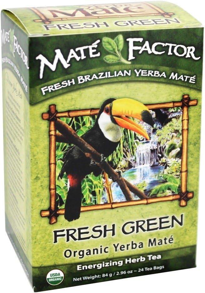 Mate Factor Fresh Green Organic Yerba Mate - Case of 6 - 24 Bags