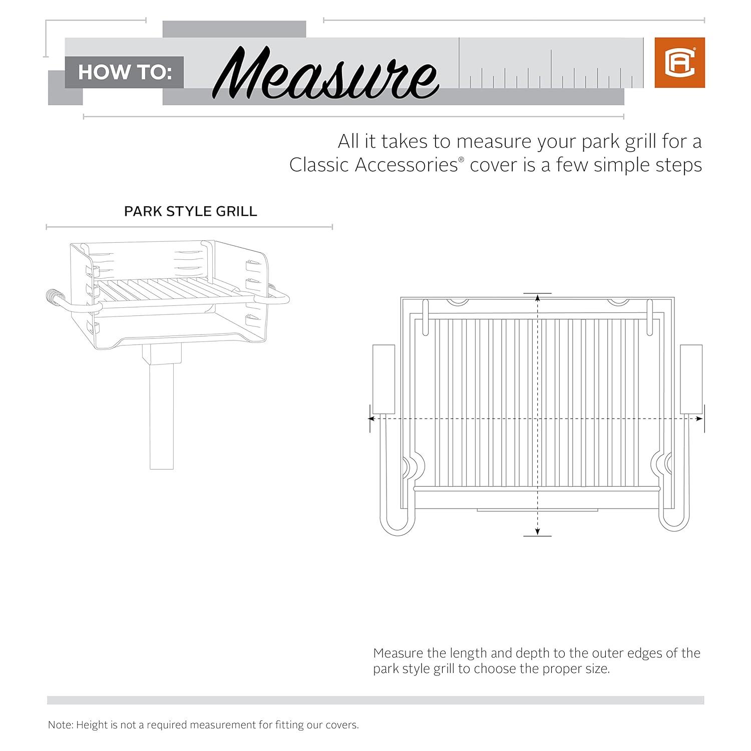 Classic Accessories Veranda Water-Resistant 23 Inch Park Style BBQ Grill Cover, Grill Cover, Grill Cover for Outdoor Grill, BBQ Cover