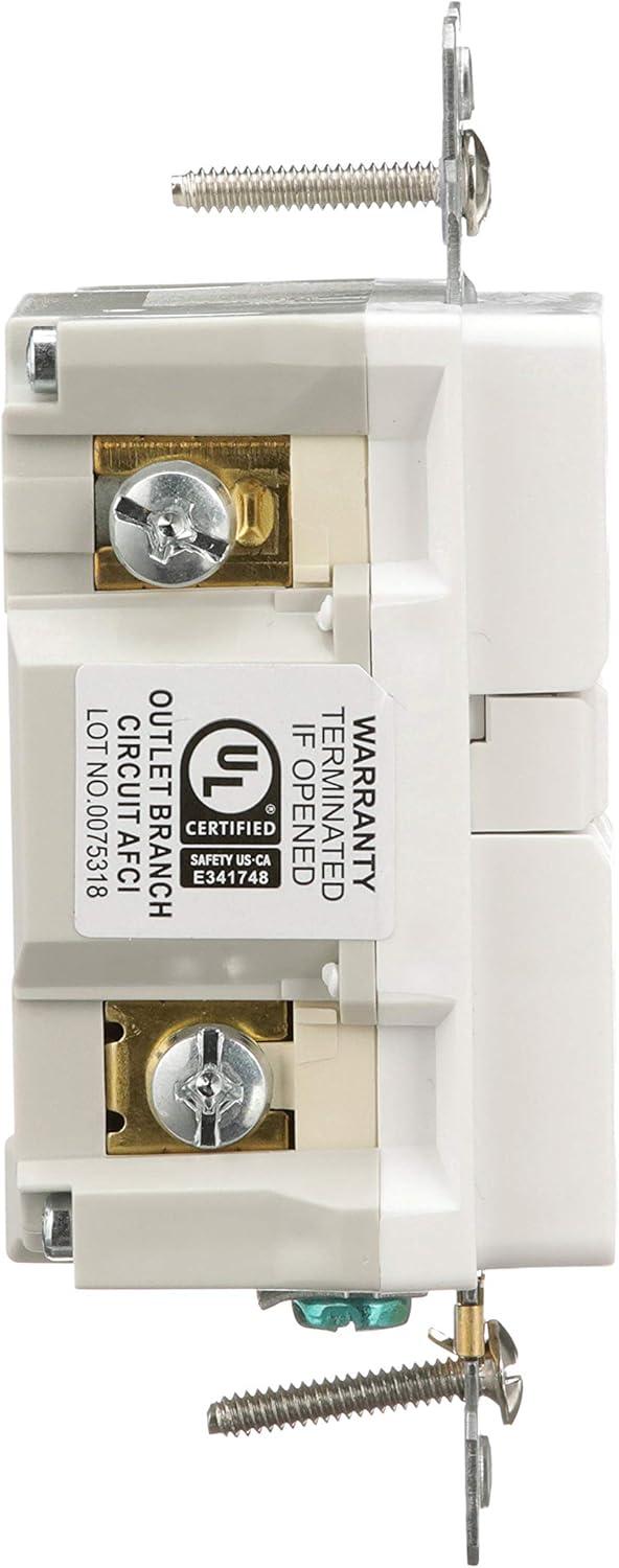 White Tamper Resistant AFCI Duplex Receptacle with Indicator Light