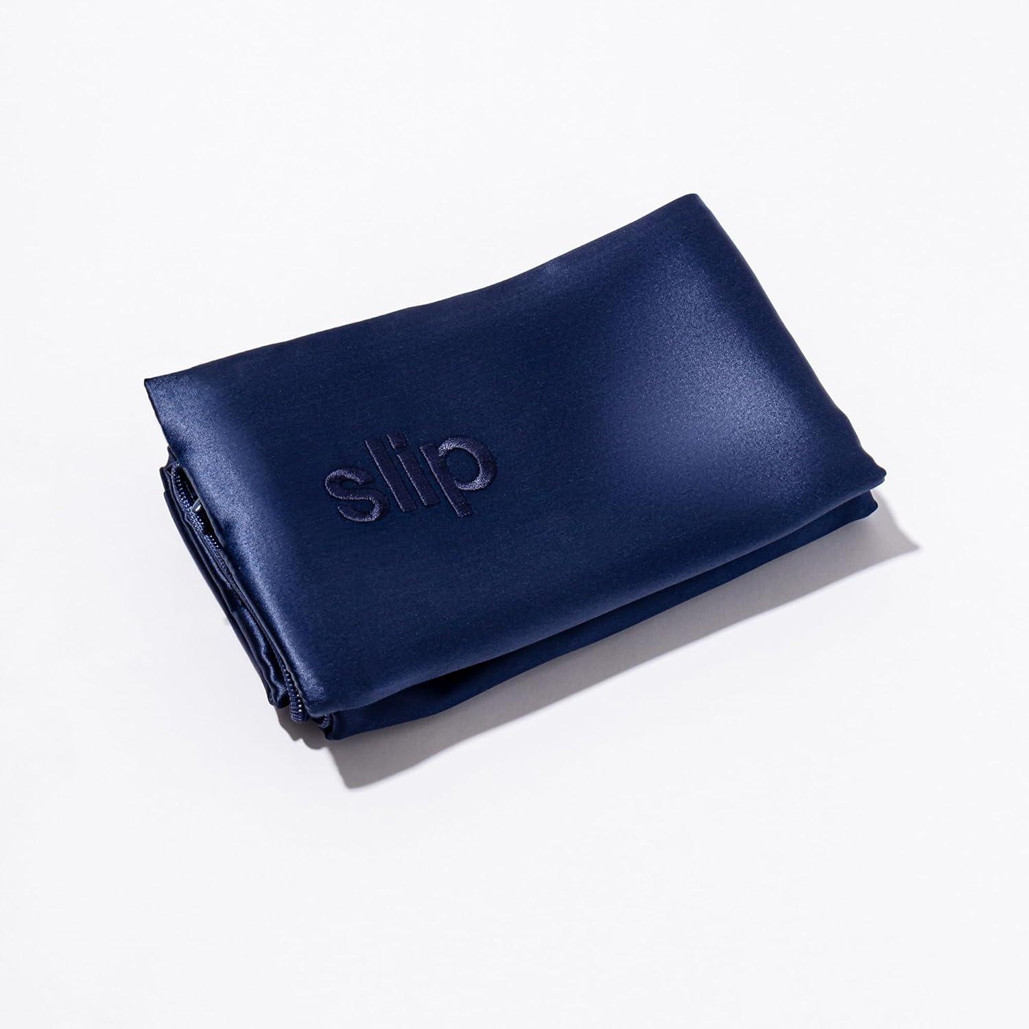 Slip Pure Silk Pillowcase Bedding, Navy, Queen