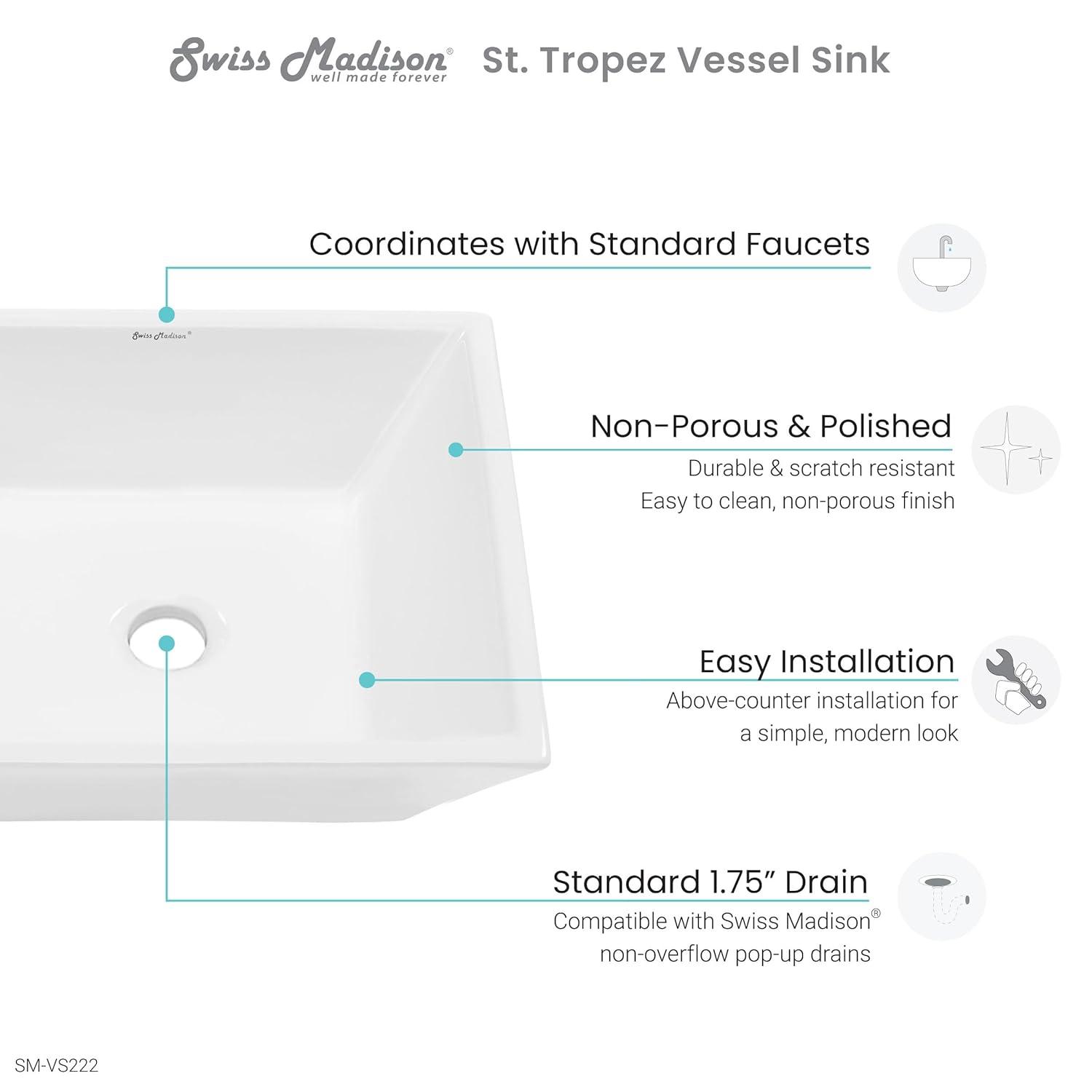 St. Tropez Square Ceramic Vessel Sink