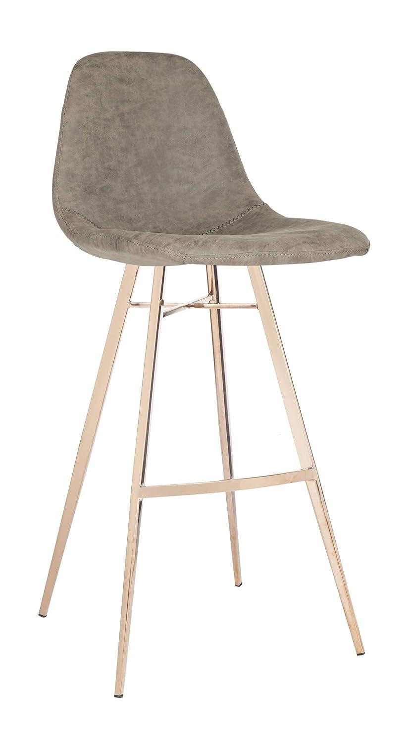 Mathison Bar Stool  - FOX3011 - Taupe/Copper - Safavieh Couture