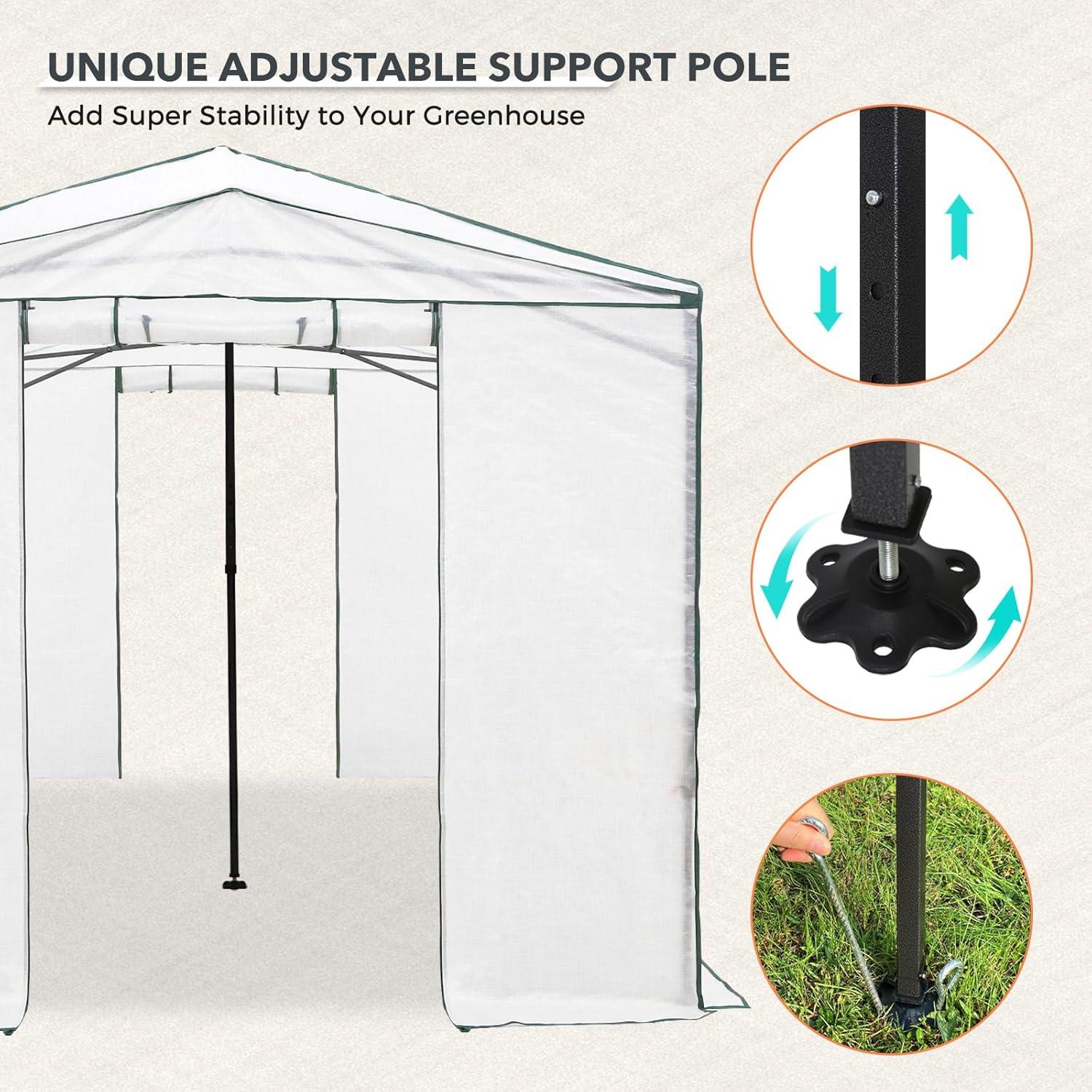 EAGLE PEAK Pop Up Greenhouse 8' W x 12' D Greenhouse