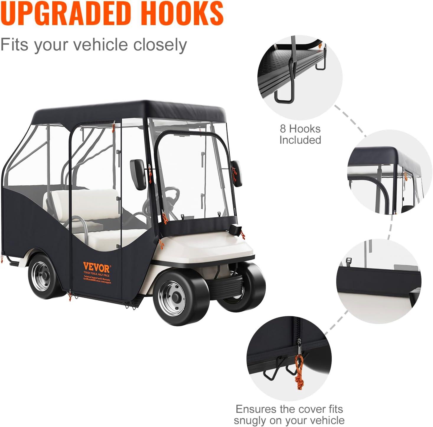 Hook & Loop Fastener Mildew Resistant Golf Cart Cover By VEVOR