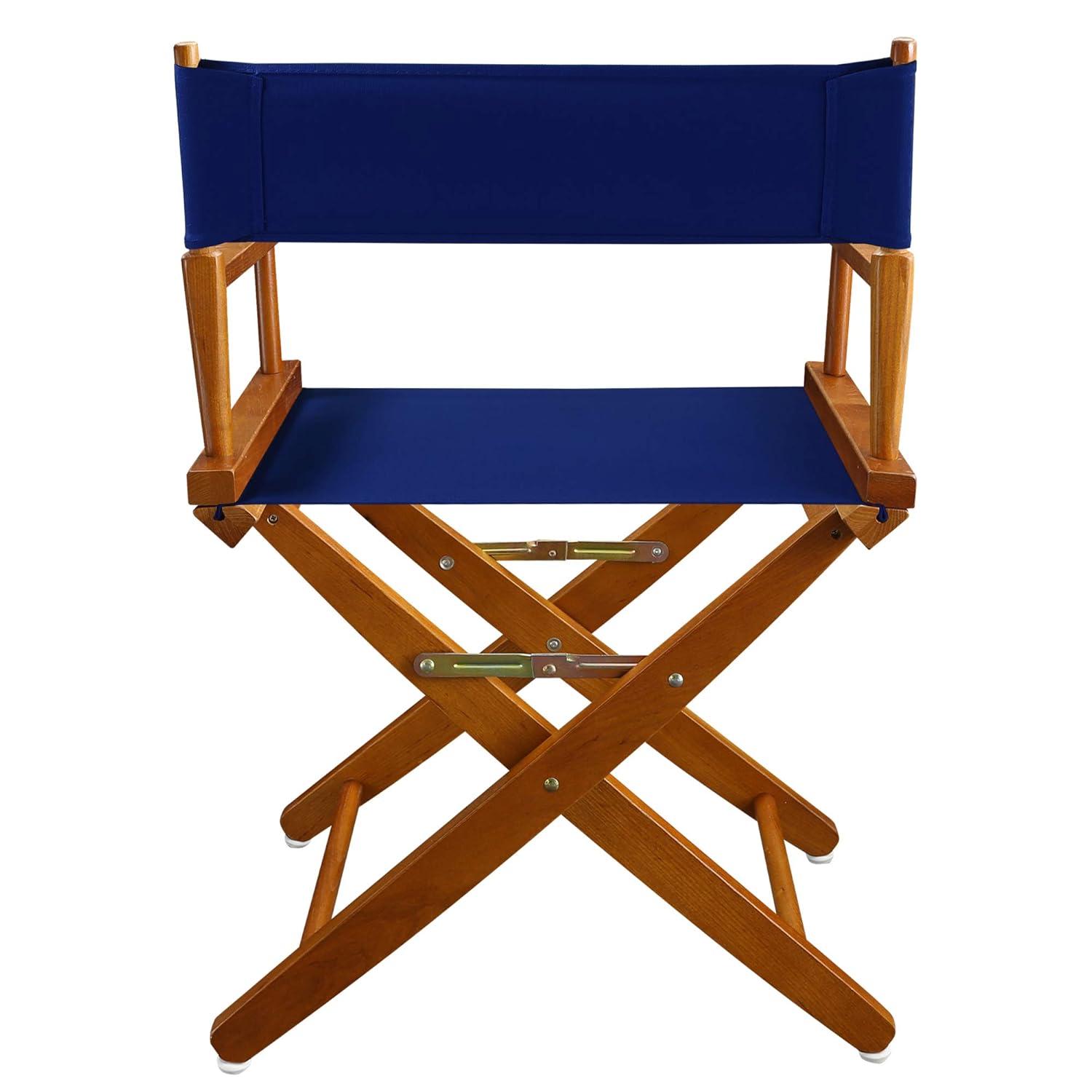 Casual Home Extra-Wide Premium 18" Directors Chair Mission Oak Frame W/Royal Blue Color Cover