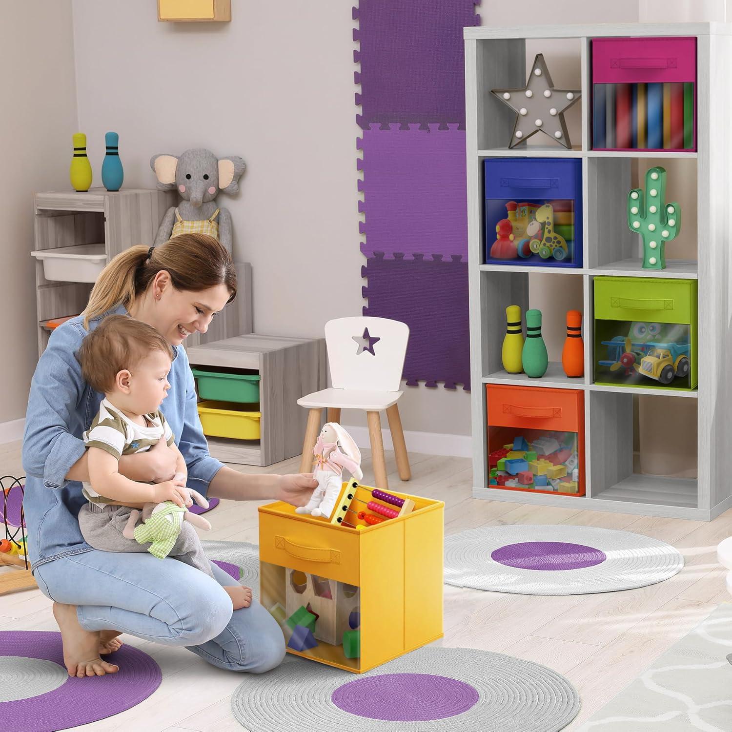 Sorbus Sorbus Storage Bins with Clear Window - 6 Foldable Baskets with Handles