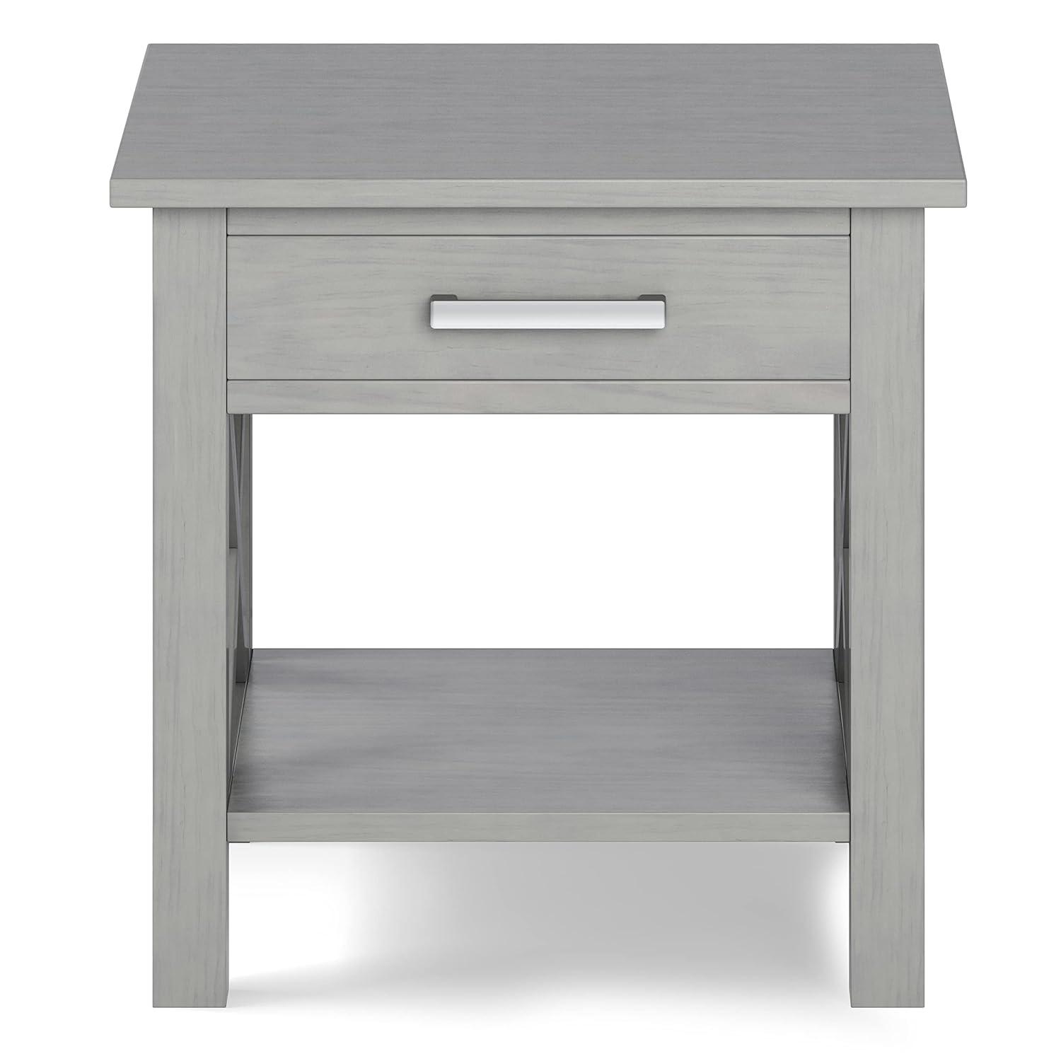 Simpli Home Kitchener 21"W Solid Mango Wood Square End Table with Storage Drawer