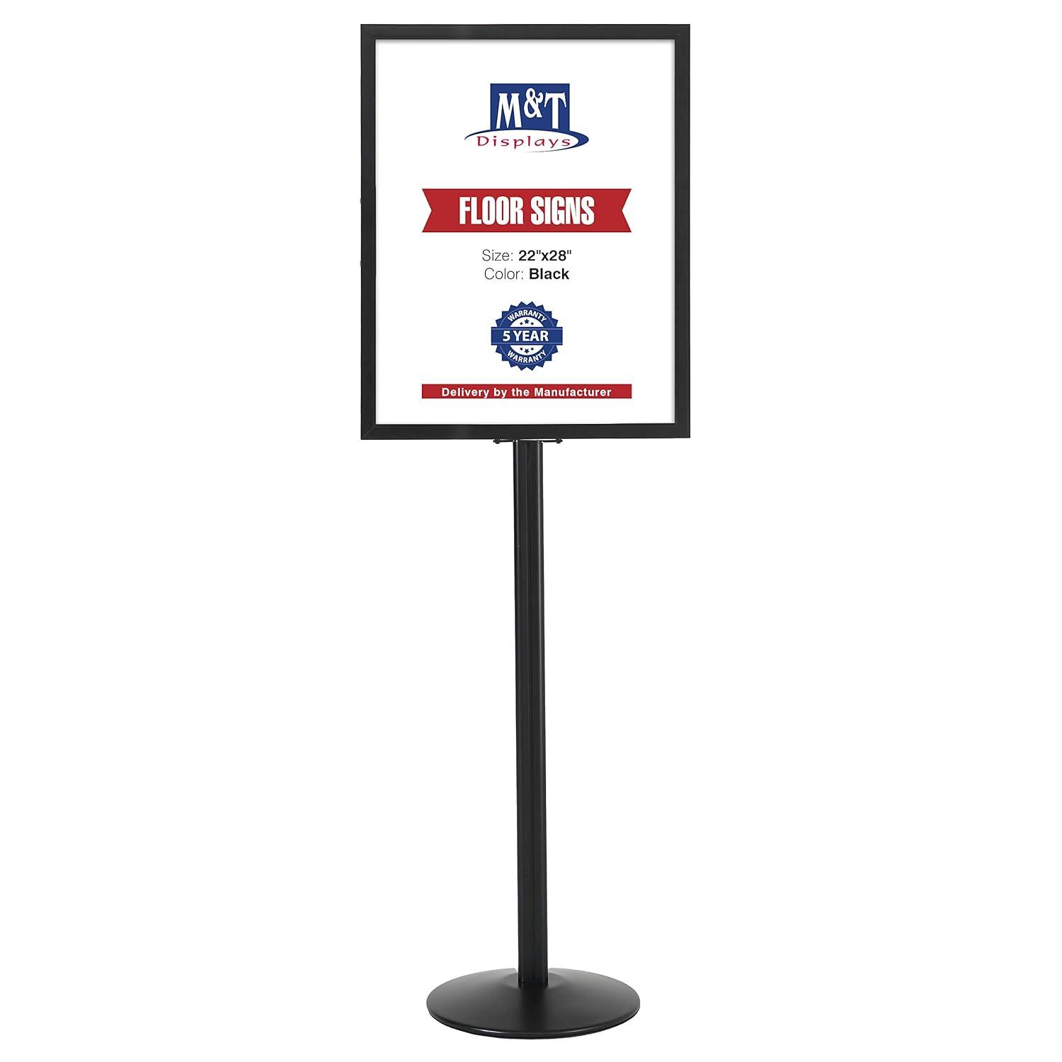 Black Aluminum Floor Standing Double-Sided 22x28 Inch Poster Frame