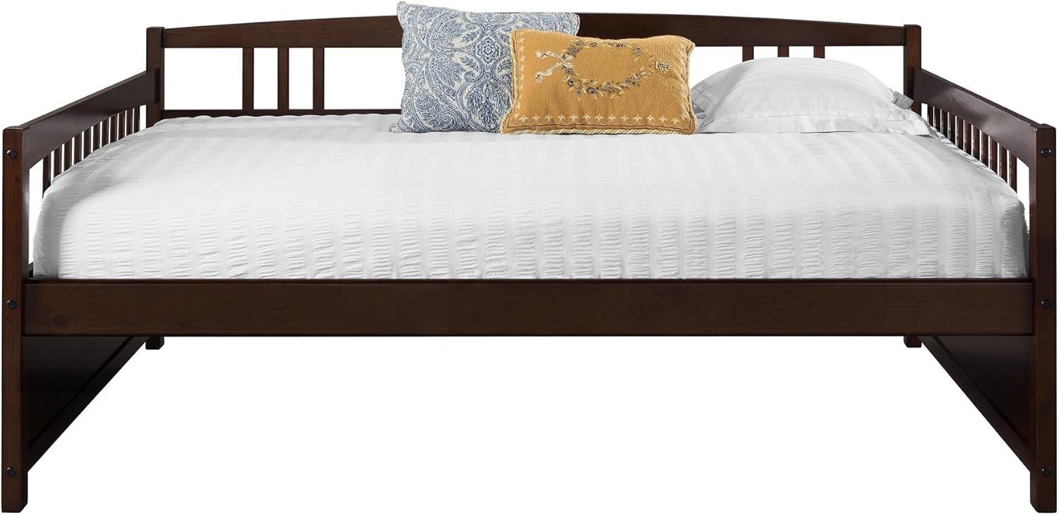 DHP Morgan Wood Daybed, Full Size Frame with Slats, Espresso