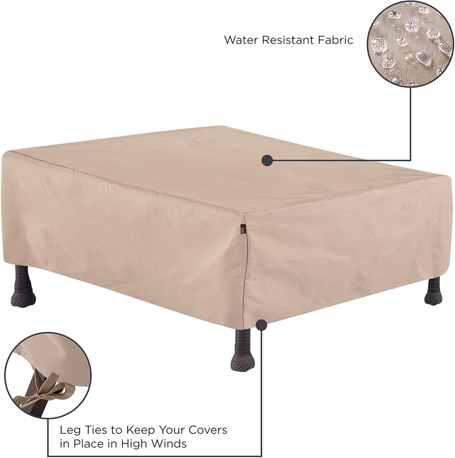 Modern Leisure Chalet Outdoor Patio Ottoman Cover, 48"L x 25"W x 18"H, Beige